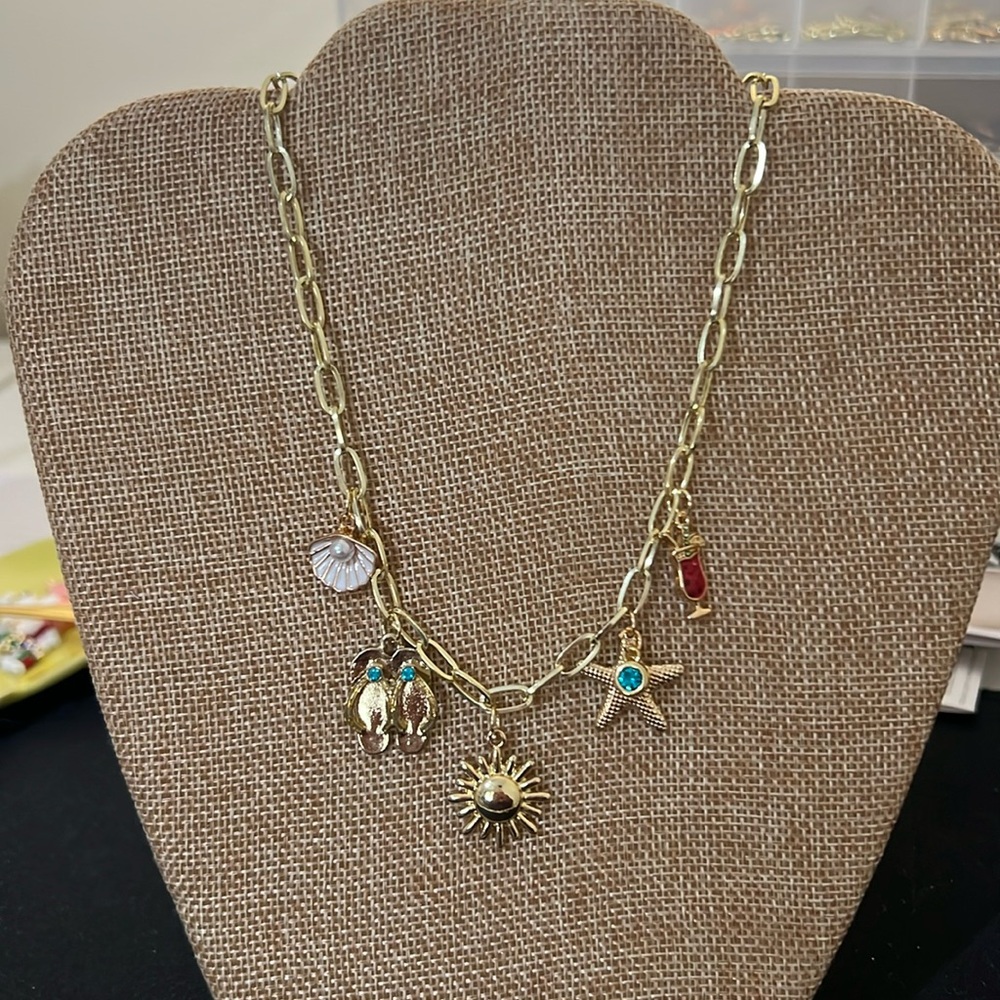 🎀 Custom beach-themed charm necklace 🎀